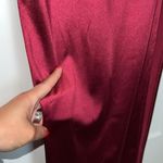 Windsor NWT  Lola Slit Satin Dress - Burgundy Photo 4