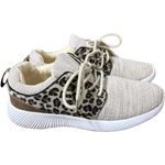 MarleyLilly  Women's Leopard Size 10 Athletic Sneakers Shoes Cream Walking Photo 3