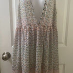 Anthropologie maeve sheer floral Violetta Slip dress colorful  size small Hippie Photo 0