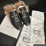 Gucci Princetown Leather Fur Mules Photo 0