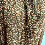 Unique Vintage  Long Sleeve Collared Button Up Floral Blouse Top Brown Medium M Photo 3