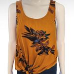 Buckle  Mittoshop Mustard Floral Knotted Gauze Sleeveless Blouse Size Small Photo 1
