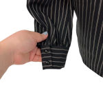 Karen Millen  Pinstripe‎ Wrap Blouse Black Long Sleeve Size US 4 Photo 11