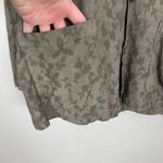 CP Shades Tunic Top Womens Medium Green Floral Button Up Rayon Jacquard V-Neck M Photo 3