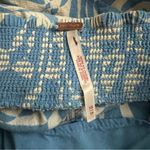 Free People  FP Women’s Kira Halter Neck Wide Leg Jumpsuit Blue White Print Photo 4