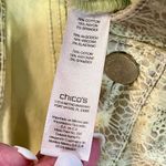 Chico's Chico’s Shimmer Green Gold Floral Jeans 0.5, 6 Photo 6