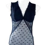 Flora Nikrooz Mesh Bodysuit Black Sheer Lace Floral Size L Photo 0