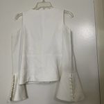 Alexis White asymmetrical button down bell sleeve blouse top size XS Photo 8