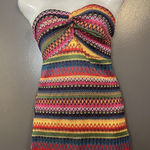 SheIn  Dress Womens Large Multicolor Strapless Tube Bandeau Boho Aztec Knit Midi Photo 0