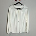 T Tahari 🌺 T. Tahari white embellished blouse Photo 0