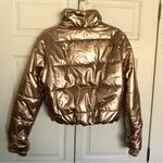 Bronze Gold Crop Puffer Jacket Size L Size L Photo 5