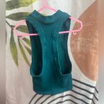 Free People Movement   Ribbed Tank Top M/L Green High Neck Mock Neck Misprint Photo 4