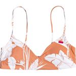 Roxy Printed Beach Classics Terra Cotta Tiki Flying Flowers Scoop Bikini Top - L Photo 2