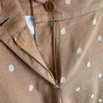 Loft Orange White Pola Dot Linen Viscose High Rise 6" Shorts Size 12 Photo 3