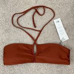 Veronica Beard  Malti Halter Bikini Top Golden Sand M Photo 2