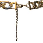 Vintage Chunky Heavy Gold Link Chain Choker Necklace with Pave Diamond Accents Photo 4