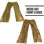 MARGARET GODFREY TAN SUEDE WHIP STITCH W/FLORAL DESIGN FLARE LEG PANTS (10) Photo 11