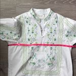 Tuckernuck  Hyacinth House Erin Blouse in white with green embroidery Small Photo 9