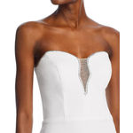 AQUA ‎ Rhinestone Embellished Strapless Crepe Midi Dress Size 6 New Photo 3