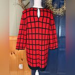 Mud Pie  Red Black Windowpane Everly Bow Tunic Ruby Large (12/14) NWT Photo 3