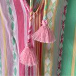 Southern Tide Smocked Waist Mini Dress Colorful spaghetti strap tie bow keyhole Photo 5