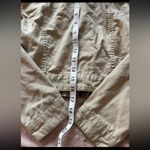 HARLEY DAVIDSON Women’s Crop Top Jacket‎ Canvas Biker Khakis Sz Large Yellow Photo 5