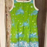 Lilly Pulitzer  Vintage Vibrant Green and Blue Pool Shark Sundress size 8 Photo 4