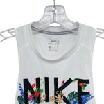 Nike Running Women's Floral Logo Dri-fit White Tank Top Photo 4