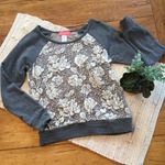 Soul Cake  Grey Floral Long Sleeve Top size Medium Photo 0