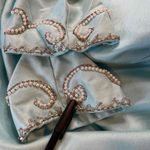 Vintage Blue Embroidered Cuff Long Sleeve Open Front Dressy Jacket Size M Photo 9