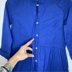 TUCKERNUCK Cotton Royal Shirt Dress Mini 3/4 Sleeve Navy Blue Sz Small Photo 5