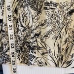 Tahari Women's 100% Linen Pant Wide Leg Black White Tropical Leaves Size L Photo 9