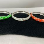 Sequin Enamel Bracelets Chain link pattern and starfish pattern Bangle stackable Orange Photo 5