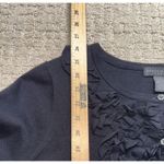 Grace Elements Woman Black Ruffle Front Button Cardigan Sweater 1X Photo 2