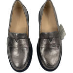 Banana Republic Lug Sole Metallic Loafers Pewter Brown Size 6 Photo 0