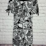Three Dots Women’s White & Black Floral Knit Dress Size XS Photo 4