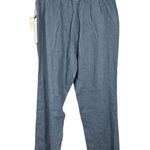 Nicole Miller 100% Linen Chambray Denim Flowy Wide Leg Pants Large NEW with Tags Photo 0