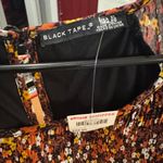 Black Tape Floral Pleated Long Sleeve Mini Dress Size XL Brown Photo 7