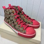 Coach Franca Signature C/Calf High-top Kaki/Pink Women's Size 6.5 Photo 2