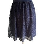 Guess  Navy Blue Illusion Lace Sleeveless Sweetheart Neck Mini Dress Photo 4