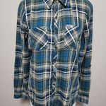 Westport teal plaid flannel button down size small Photo 0