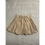 Tamifly Pleated Tennis Skirt Skort Womens Size L Beige Khaki Stretch Waist Zip Tan Size L Photo 10
