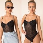 superdown Nwt  black leopard bustier bodysuit‎ Women’s Size XS Photo 1