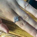 Genuine Aquamarine Blue Diamond Sterling Silver Ring Size 8.75 Photo 3