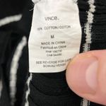 Vince Long Ribbed Cotton Cardigan Women’s Size Medium Black White Striped Photo 6