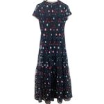 Monique Lhuillier  Floral Embroidered Tiered Lace Column Maxi Gown Dress Size 4 Photo 7