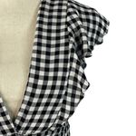 Lost + Wander  Small Day Trip Dress Gingham Plunging V-Neck Ruffled Pockets Lined Photo 1