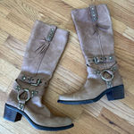 Cole Haan G Series Brown Leather Harness Detail Western Knee Boots 8.5 Black Photo 0