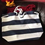 Chico's stripe beach tote navy and white new Photo 1