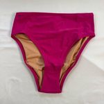 J.Crew NWT Hallie Bikini Bottom Pink Size M High Rise Bright Swim Femme Cute Photo 0